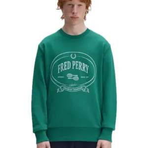 FRED PERRY SUDADERA HOMBRE M1605 VERDE